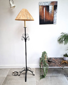 Vintage Wrought Iron Work Floor Lamp inc. Shade