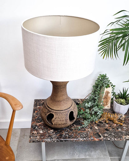 German Pottery Fat Lava Table Lamp (inc. Lampshade)