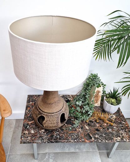 German Pottery Fat Lava Table Lamp (inc. Lampshade)