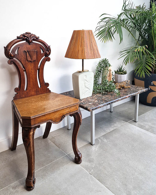 Victorian Carved Oak Hall Chair
