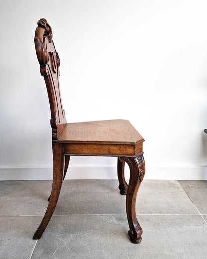 Victorian Carved Oak Hall Chair