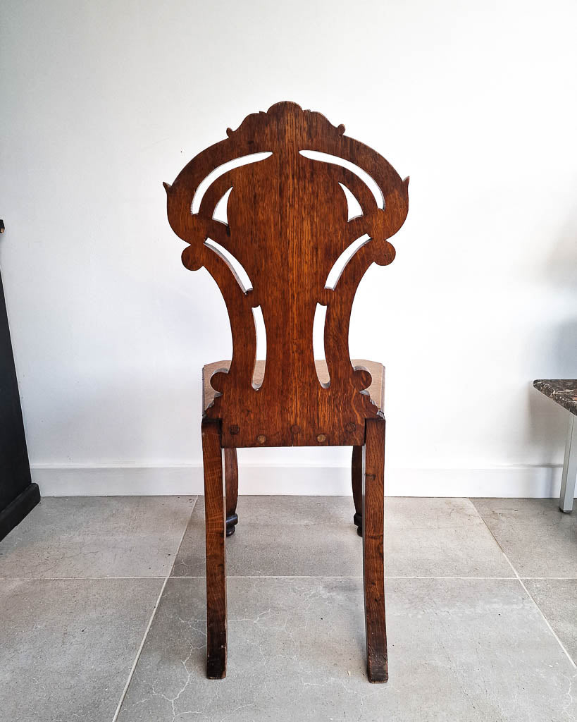 Victorian Carved Oak Hall Chair