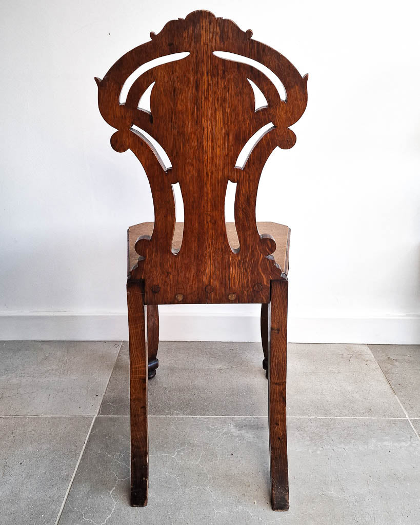 Victorian Carved Oak Hall Chair