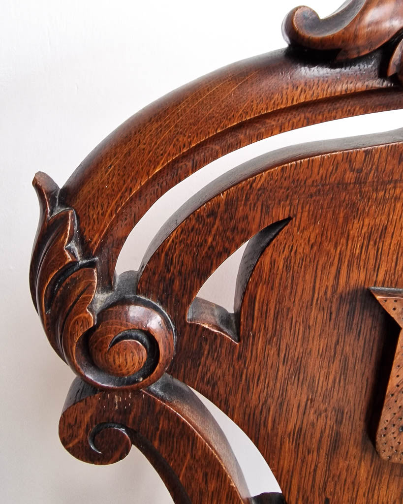 Victorian Carved Oak Hall Chair