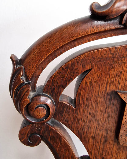 Victorian Carved Oak Hall Chair
