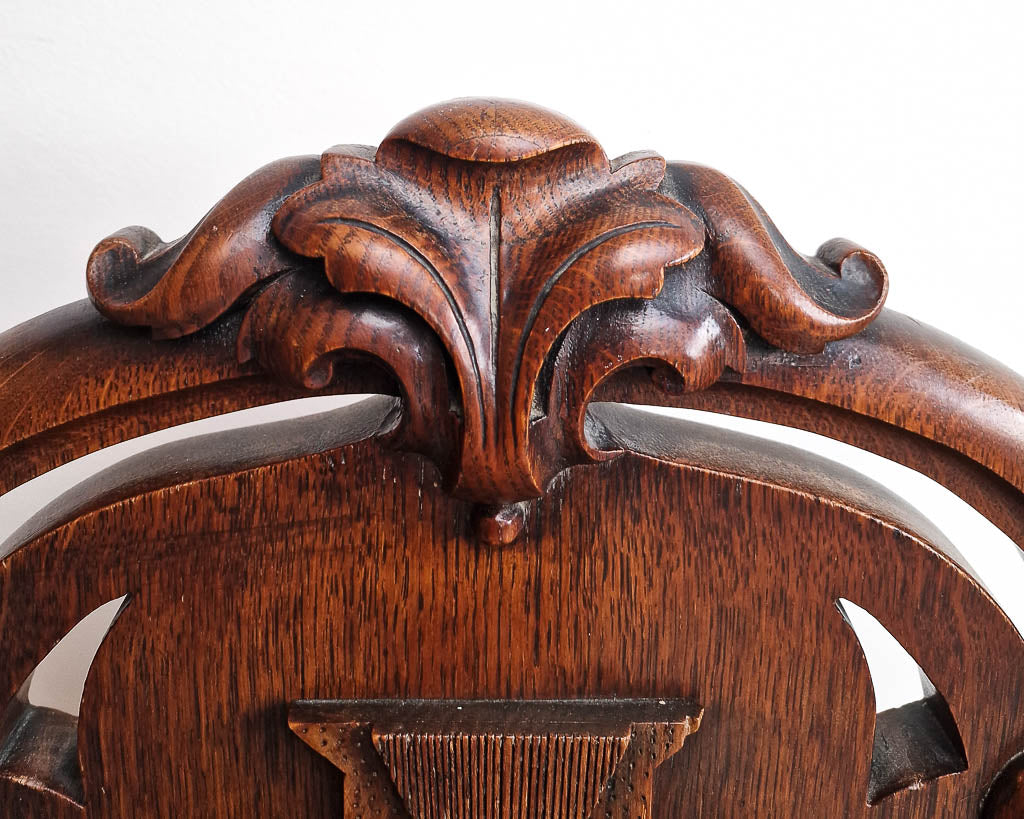 Victorian Carved Oak Hall Chair