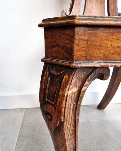 Victorian Carved Oak Hall Chair