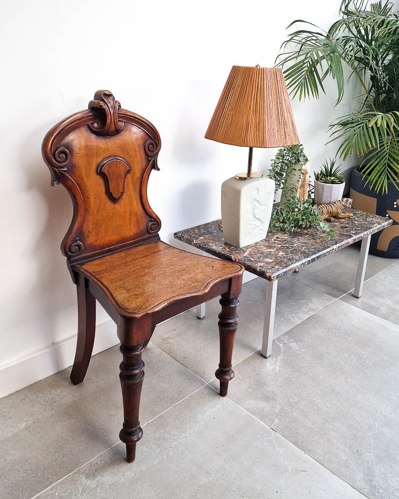 Victorian Carved Mahogany Hall Chair