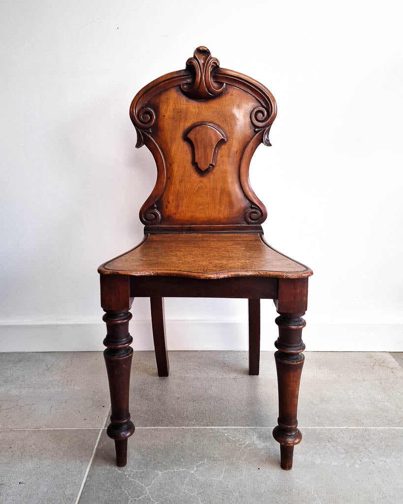 Victorian Carved Mahogany Hall Chair