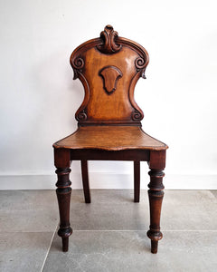 Victorian Carved Mahogany Hall Chair