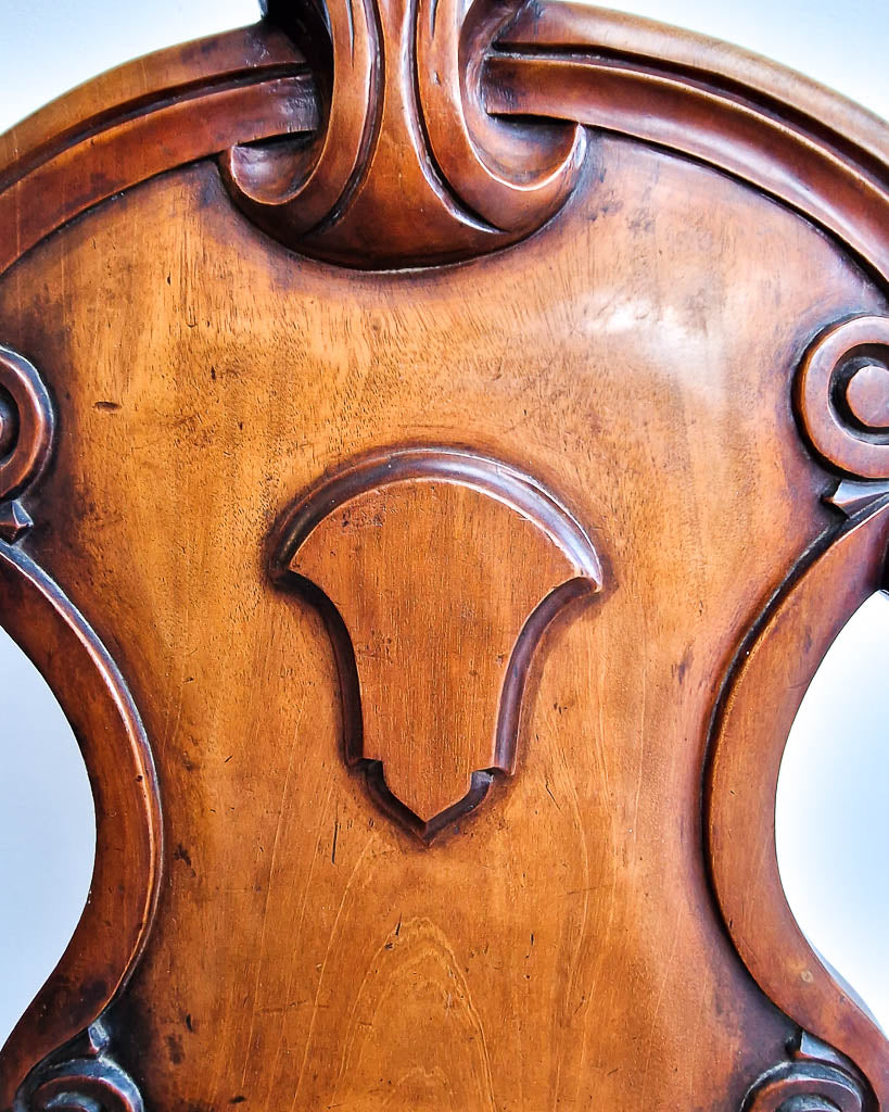 Victorian Carved Mahogany Hall Chair