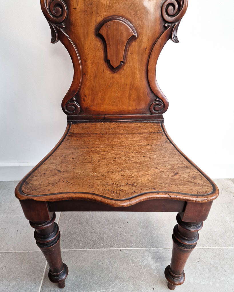 Victorian Carved Mahogany Hall Chair