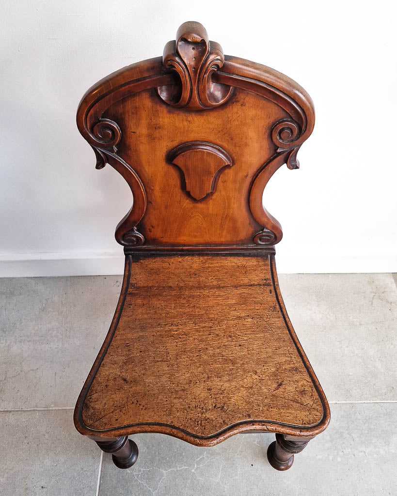 Victorian Carved Mahogany Hall Chair