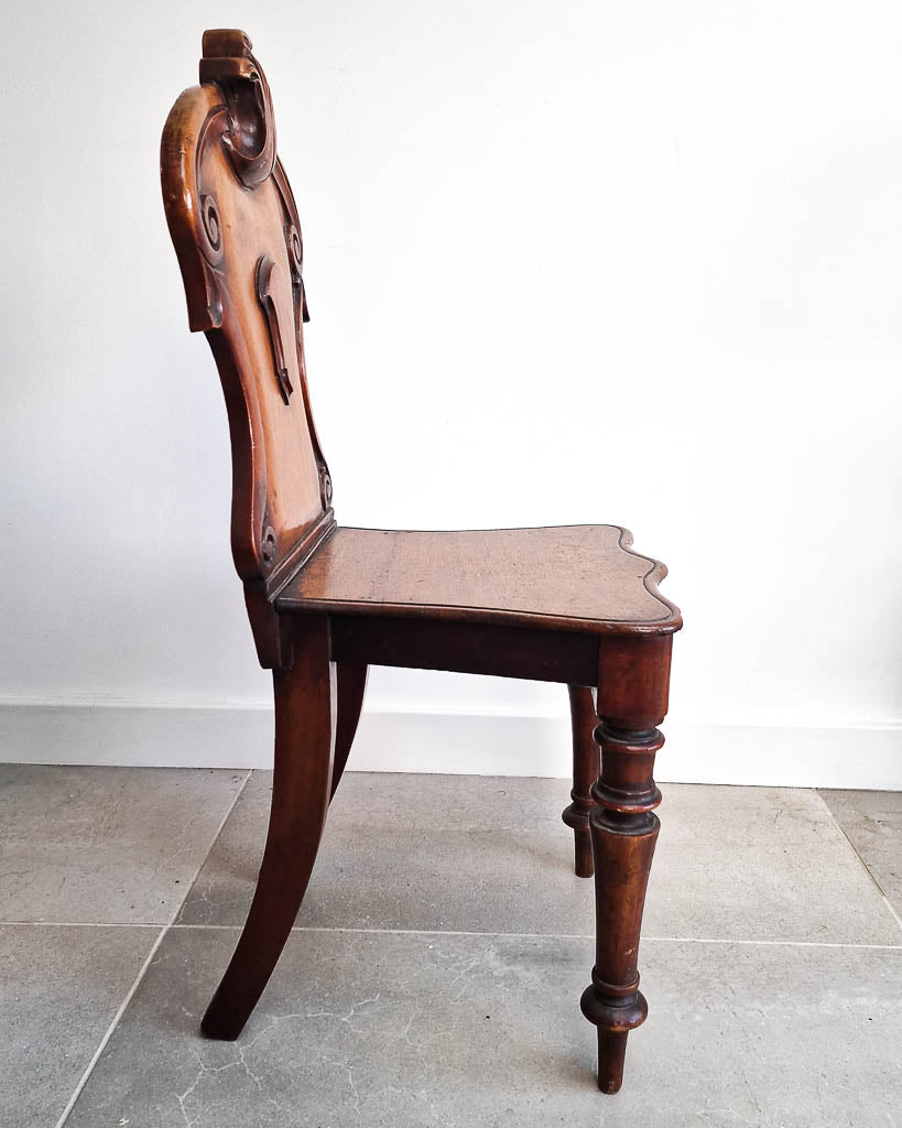Victorian Carved Mahogany Hall Chair