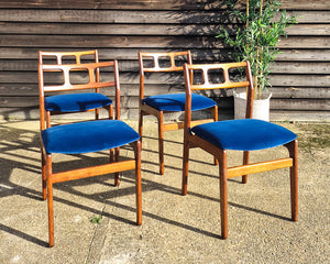 Mid Century Teak Dining Chairs (Set of 4)