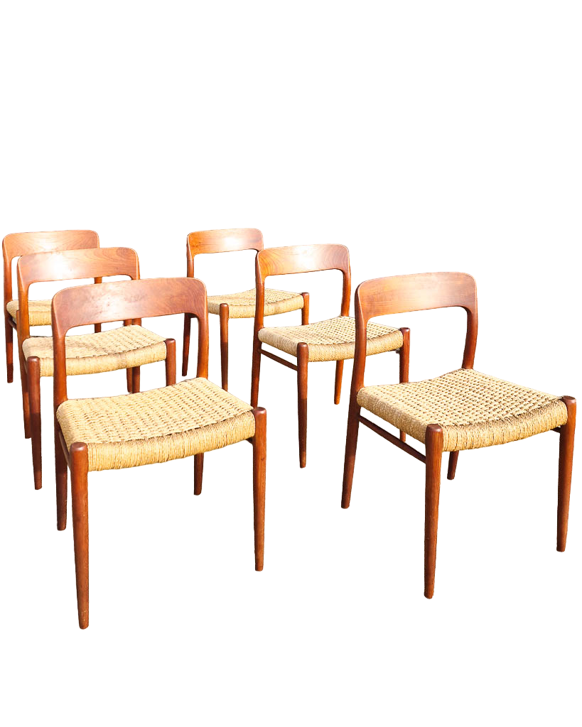 Mid Century Neils Moller Model 75 Dining Chairs (Set of 6)