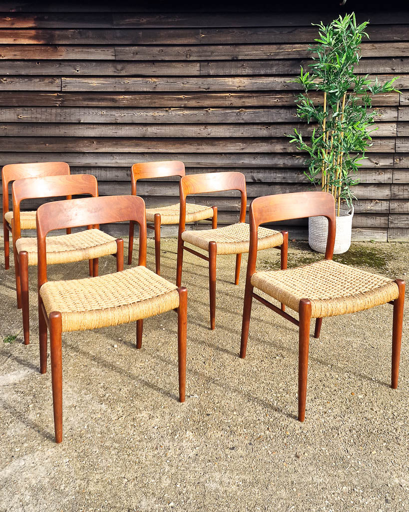 Mid Century Neils Moller Model 75 Dining Chairs (Set of 6)