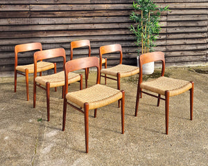 Mid Century Neils Moller Model 75 Dining Chairs (Set of 6)