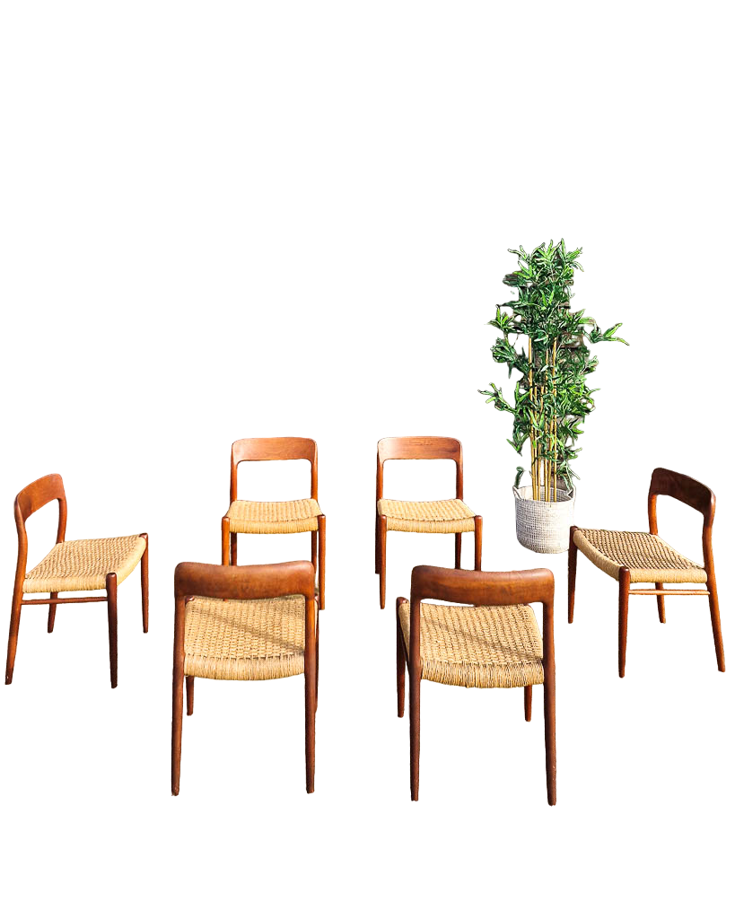 Mid Century Neils Moller Model 75 Dining Chairs (Set of 6)