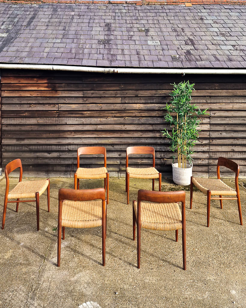 Mid Century Neils Moller Model 75 Dining Chairs (Set of 6)