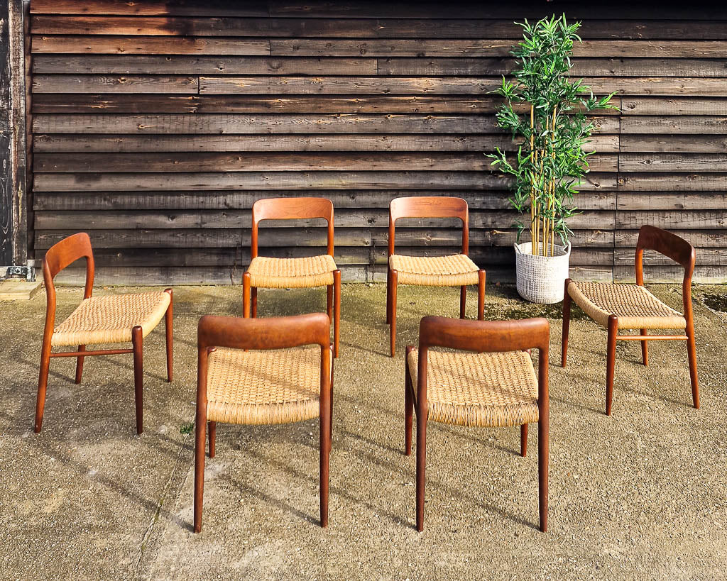 Mid Century Neils Moller Model 75 Dining Chairs (Set of 6)