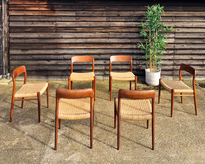 Mid Century Neils Moller Model 75 Dining Chairs (Set of 6)
