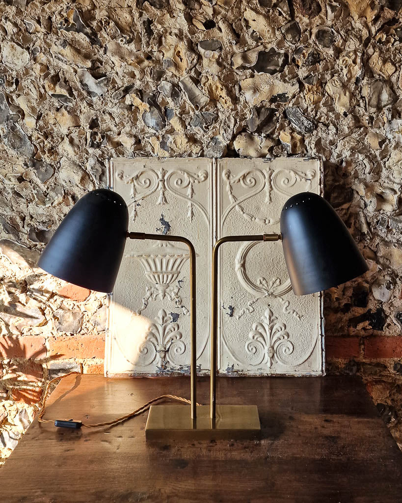 Vintage Drapers Table Lamp (Twin Shades)