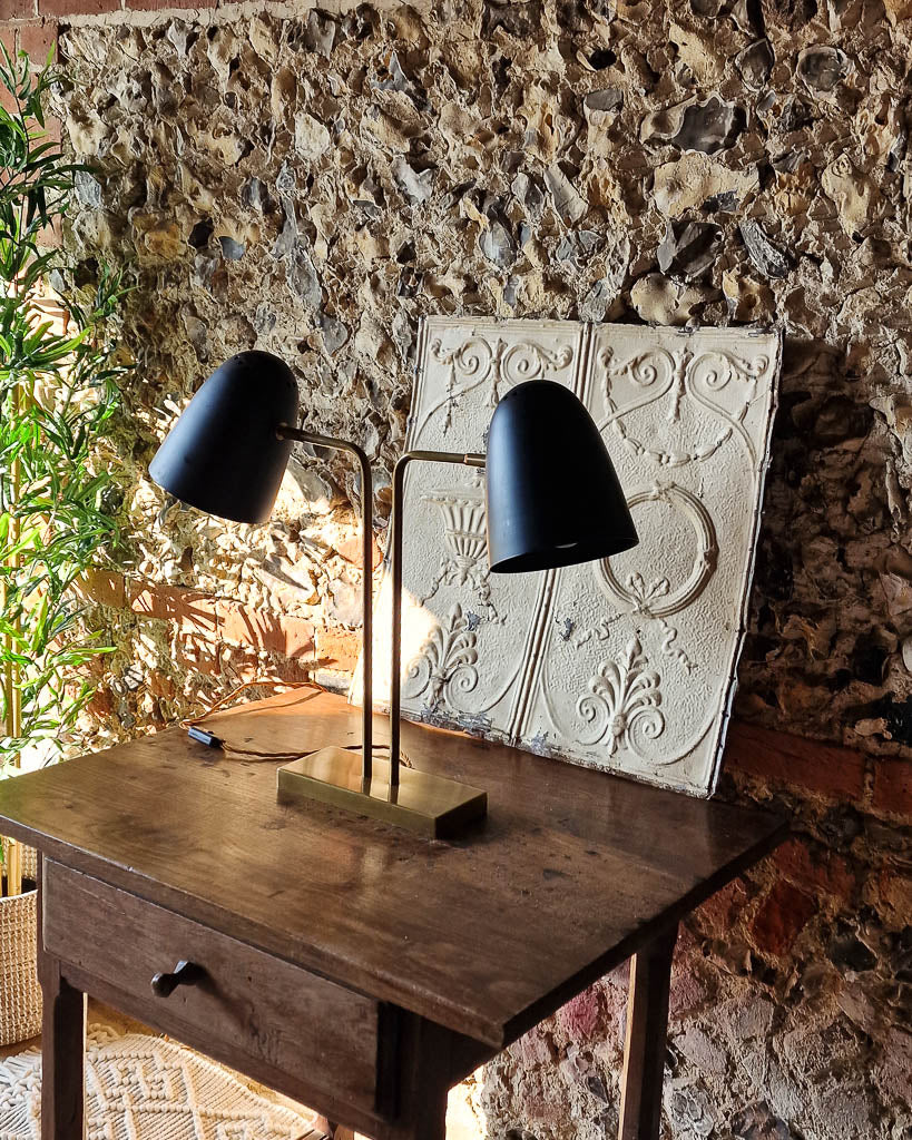 Vintage Drapers Table Lamp (Twin Shades)