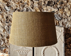Vintage Black Metal Table Lamp with Jute Shade