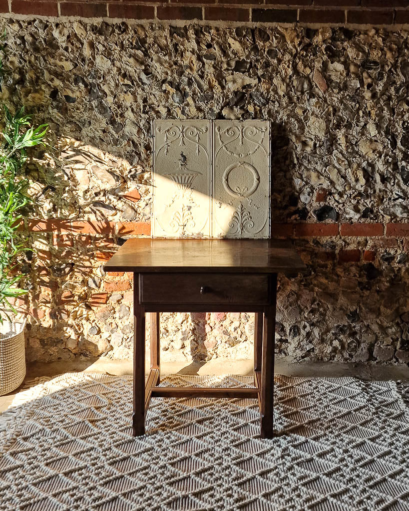 Vintage Indian Teak Side Table / Washstand