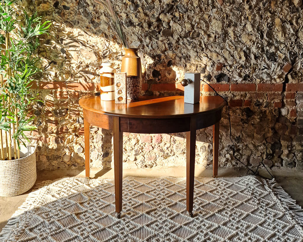 George III Mahogany Demi Lune Console Table