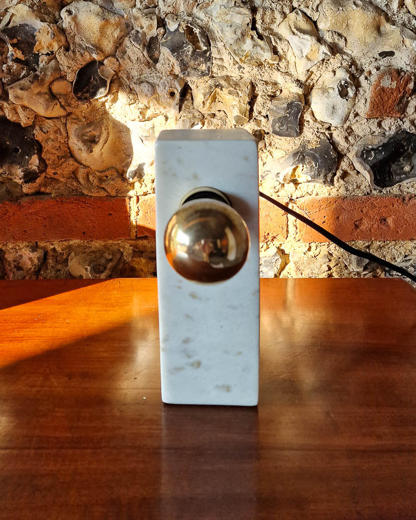 Vintage Marble Table Lamp (with Mirror Bulb)