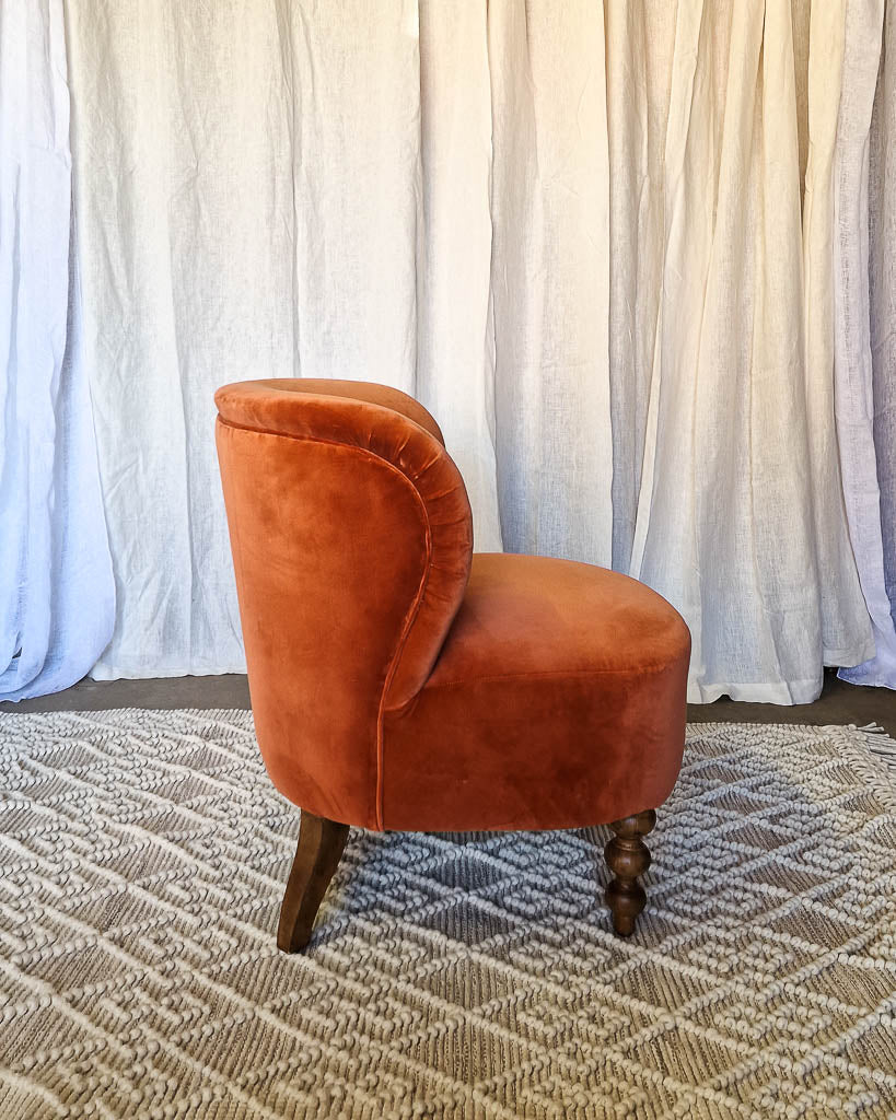 Vintage Moleskin Velvet Tub Chair