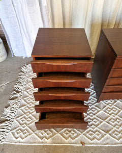 Mid Century Teak Bedside Cabinet / Table (Pair)