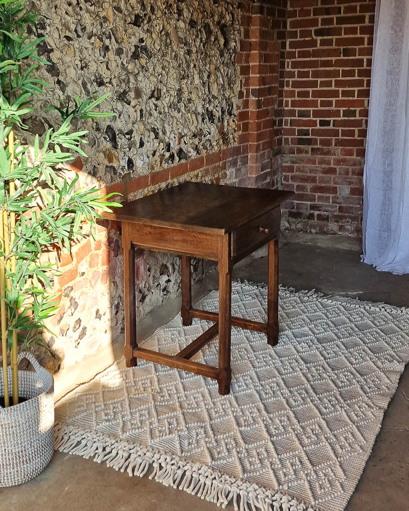 Vintage Indian Teak Side Table / Washstand
