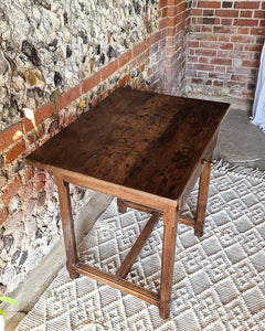 Vintage Indian Teak Side Table / Washstand