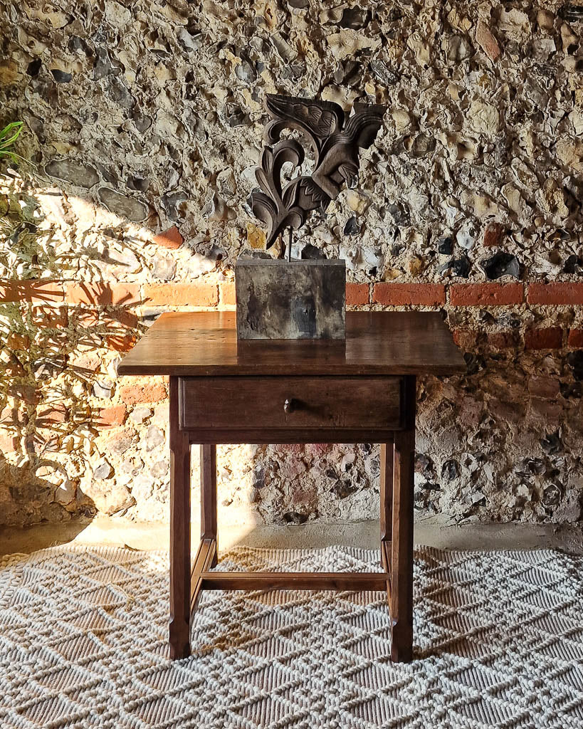 Vintage Indian Teak Side Table / Washstand