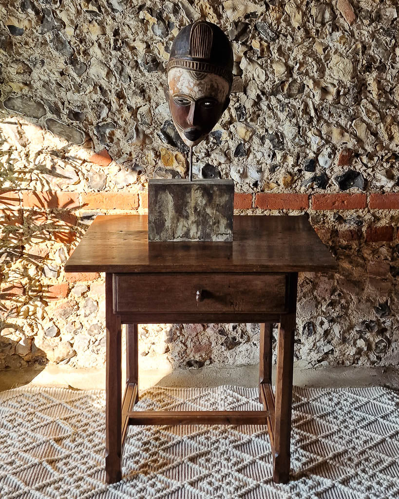 Large Antique African Mask on Stand
