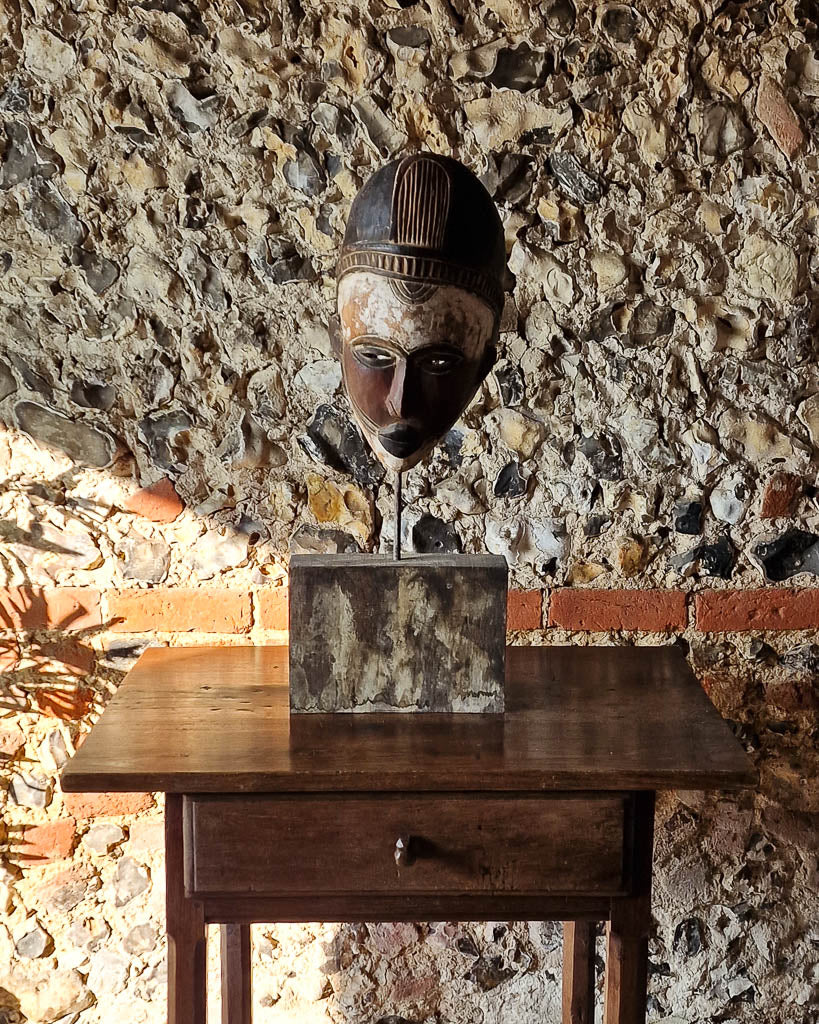 Large Antique African Mask on Stand