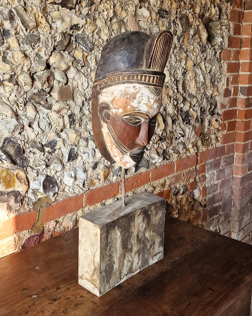 Large Antique African Mask on Stand