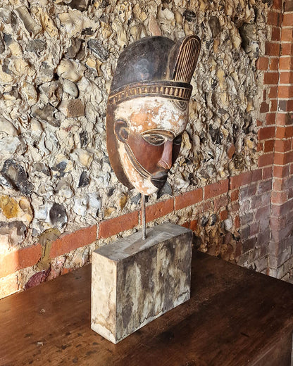 Large Antique African Mask on Stand