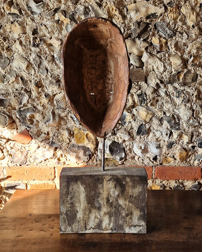 Large Antique African Mask on Stand