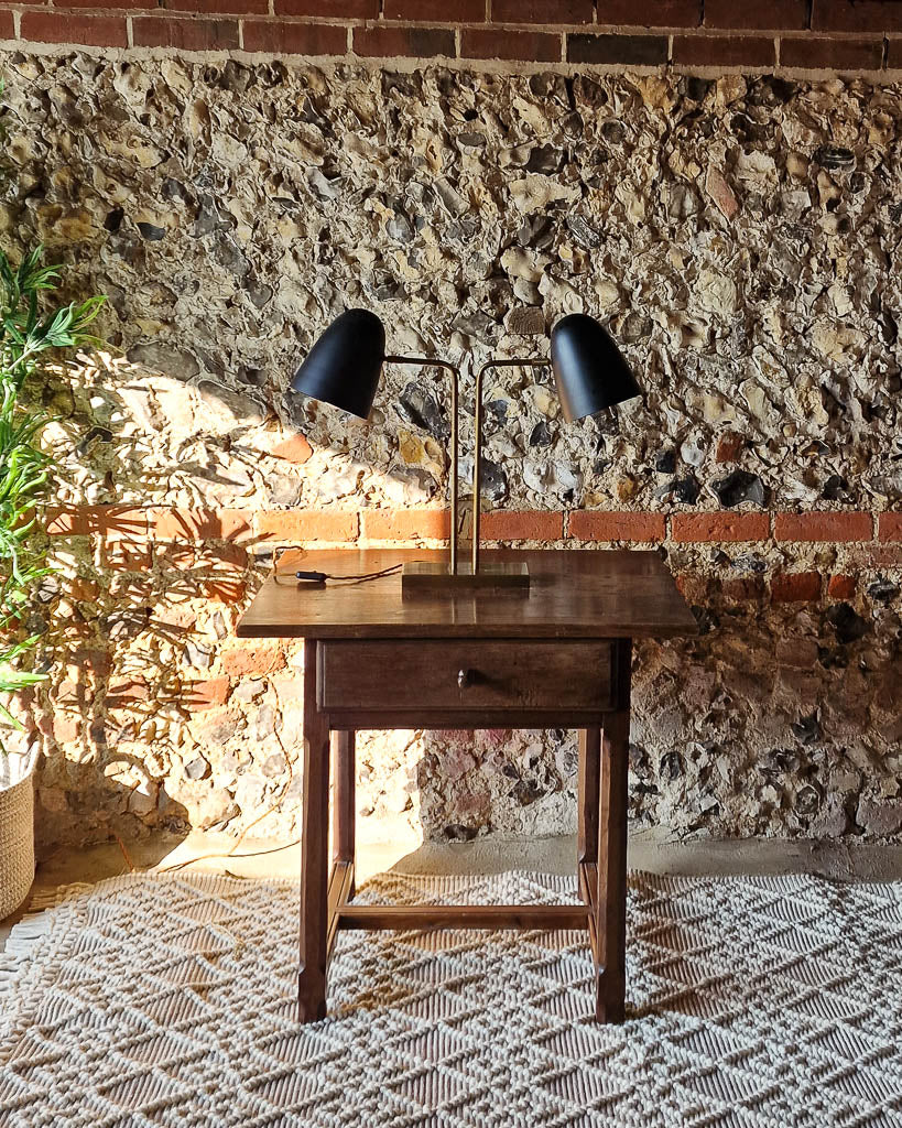 Vintage Drapers Table Lamp (Twin Shades)