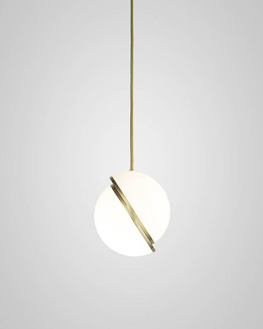 Crescent Single Pendant Brushed Brass with Opal Acrylic (Brass)