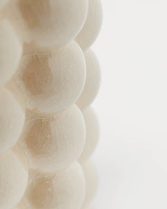 Vintage Medium Cream Ceramic Bubble Vase