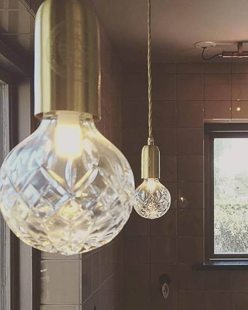 Crystal Bulb Pendant Light Pair