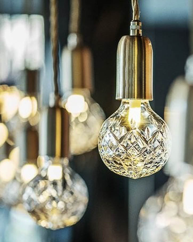 Crystal Bulb Pendant Light Pair