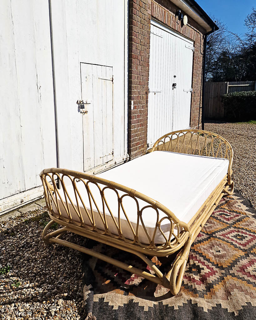 Vintage Bamboo Day Bed (inc. mattress)