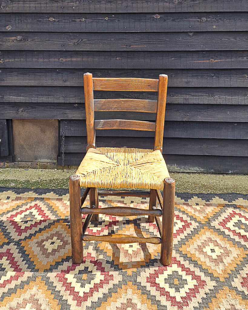 Vintage Country Oak Chairs (Pair)