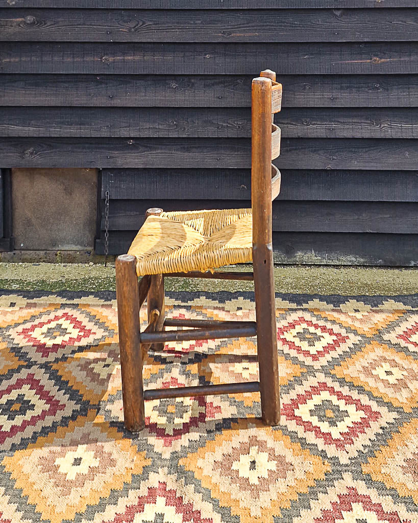 Vintage Country Oak Chairs (Pair)